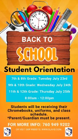 Student orientation flyer